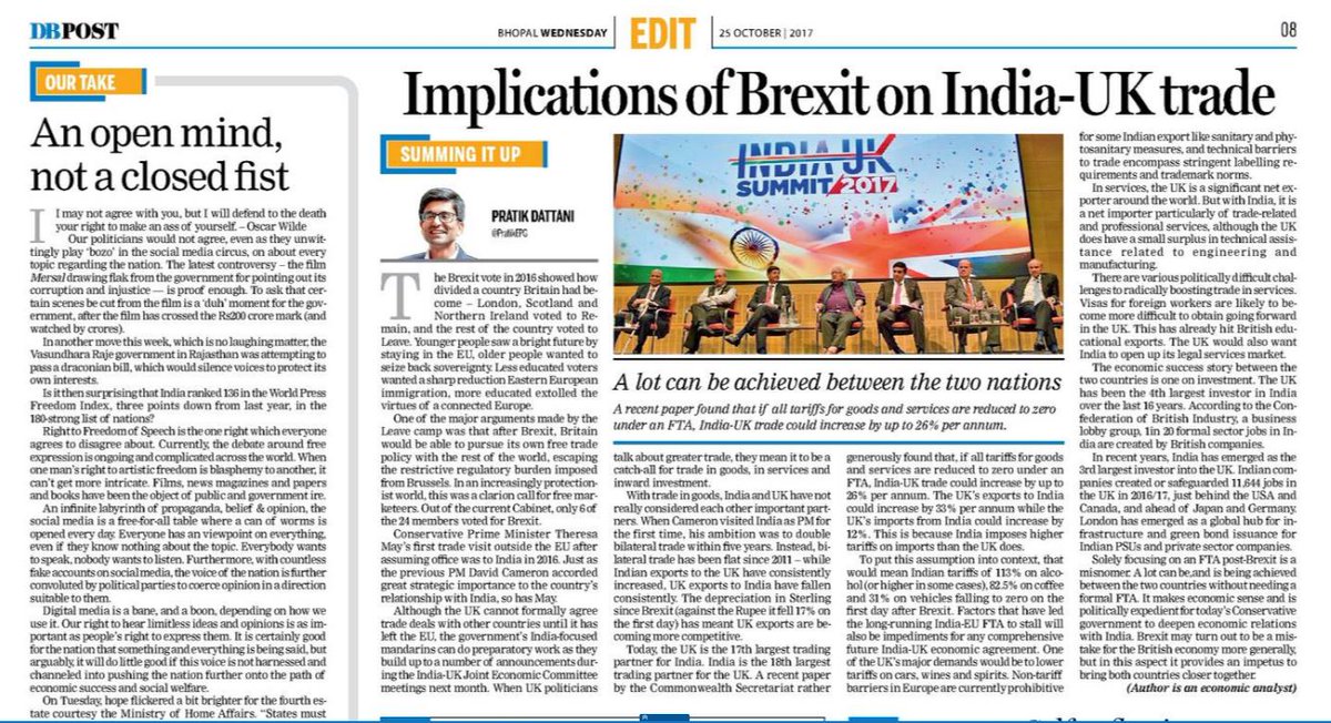 PratikEPG's tweet photo. What does Brexit mean for India-UK trade? My Editorial on a pragmatic view of where opportunities could lie https://t.co/HCgL6EsSB7 https://t.co/R7UIgF9wwF