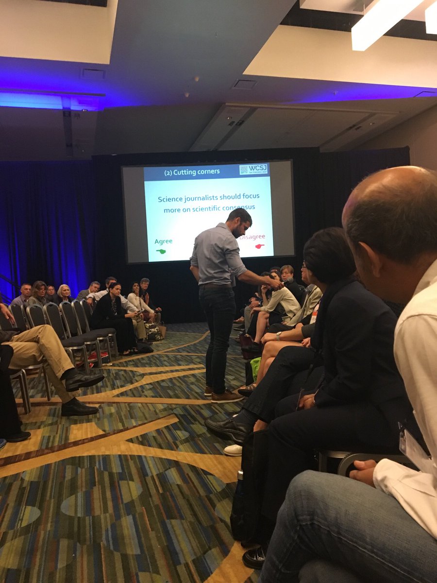 brianlinworks's tweet photo. Painting science as black and white is what causes the mistrust of science. We must show messiness of science #wcsj2017 #scienceunderattack https://t.co/DD8RleMS9f