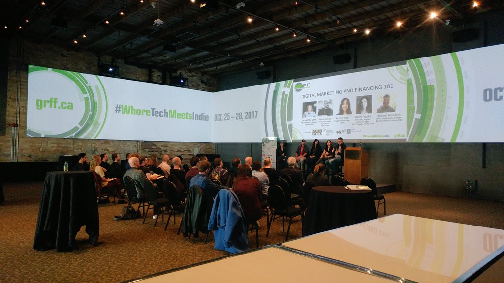 suhanya_k's tweet photo. Great speakers and content on social media marketing, content creation at #WhereTechMeetsIndie @grandriverfilm. Sad to be leaving early! https://t.co/osnD7pq2Hk
