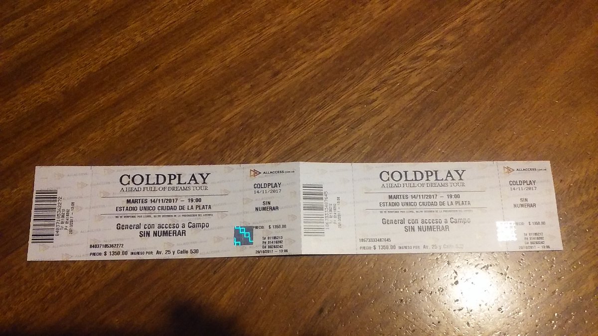 axeldeapule's tweet photo. Ahi me tenes el 14 sin falta coldplay https://t.co/iYOEb2k1vZ