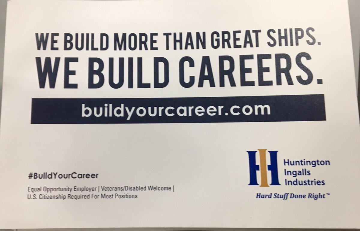 Come by and visit the Huntington Ingalls Industries booth at the SWE career fair. @HIIndustries #GreatPlacetoWork #WE17