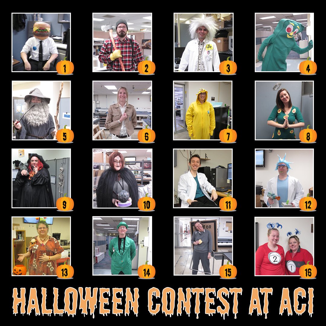 acilab's tweet photo. Celebrating Halloween a little early with our annual costume contest today. Who's your favorite character at the lab? #acilab #acirocks https://t.co/MzMqE0xCOf