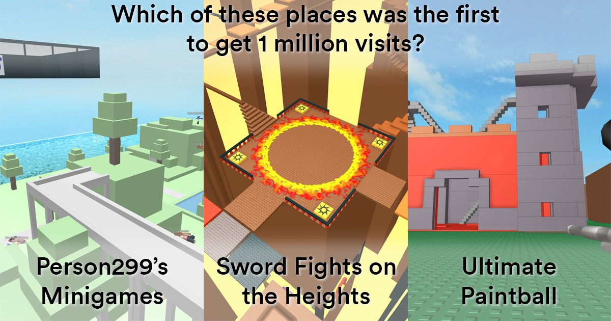 Roblox On Twitter Flashbackfriday Ever Wondered What Was The First Ever Roblox Place To Gain 1 Million Visits Find Out For Yourself Https T Co Nuhkcff5on Https T Co Hxtk6fegmk - roblox miked