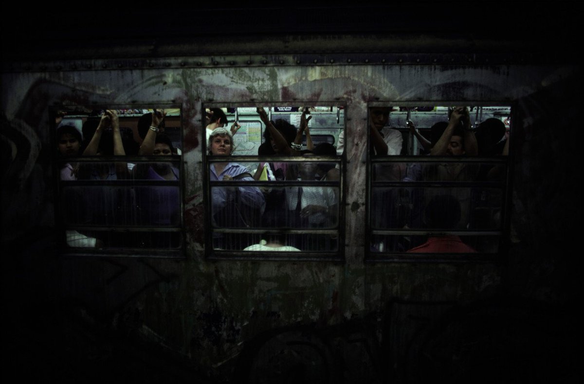 ICPhotog's tweet photo. In the 1980s, @MagnumPhotos photog Bruce Davidson beautifully photographed the NYC subway. Wow, it was different then! #FlashbackFriday https://t.co/CrYm6dk1Yu