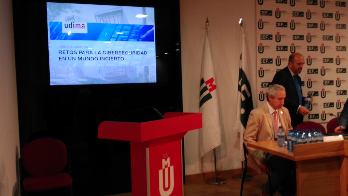 Excelente jornada en <a href="/udima/">Universidad UDIMA</a> sobre "Retos para la ciberseguridad en un mundo incierto" Gracias a todos los ponentes !!