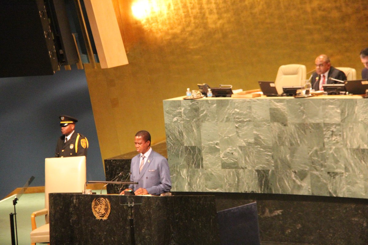 H.E President Edgar Lungu addressing the 72UNGA @Unitednations @UNGA