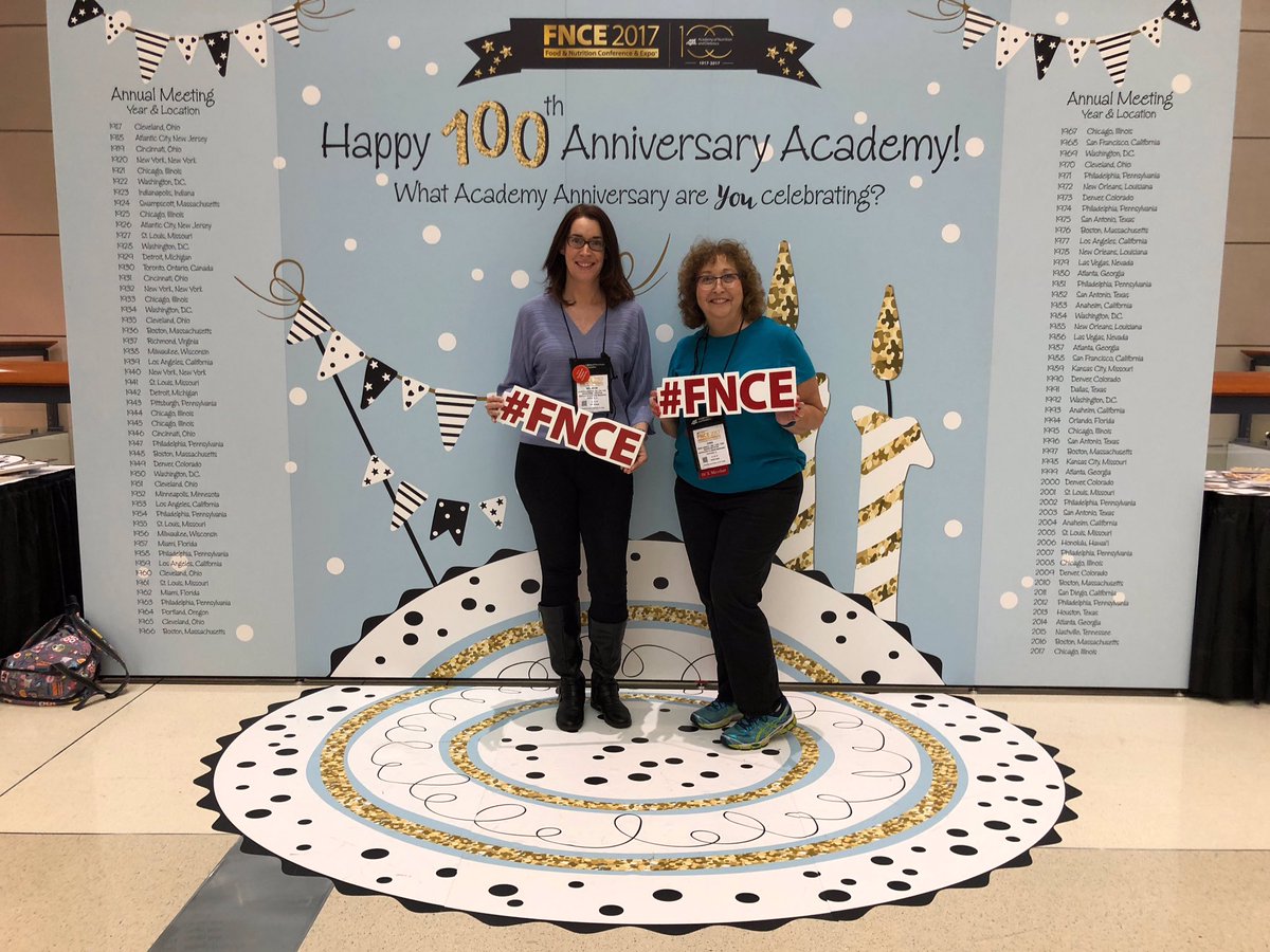 sheridan_noreen's tweet photo. Food & Nutrition Conference & Expo. We have been RD's for 1/4 of those π― years!!ππ #fnce #fnce2017 #centenial #dietitians https://t.co/sM5rS7WyYO