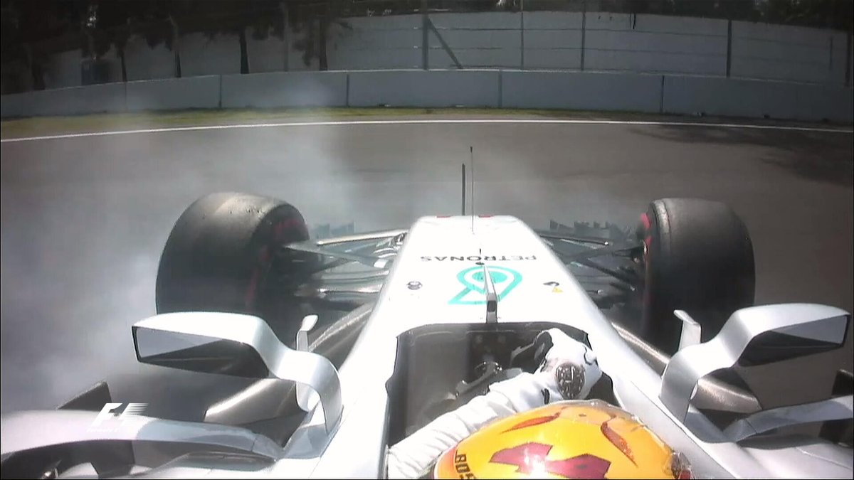 F1's tweet photo. 🔄 Huge spin for HAM at Turn 11 #MexicoGP 🇲🇽 #F1 https://t.co/mYZaLUBaO4