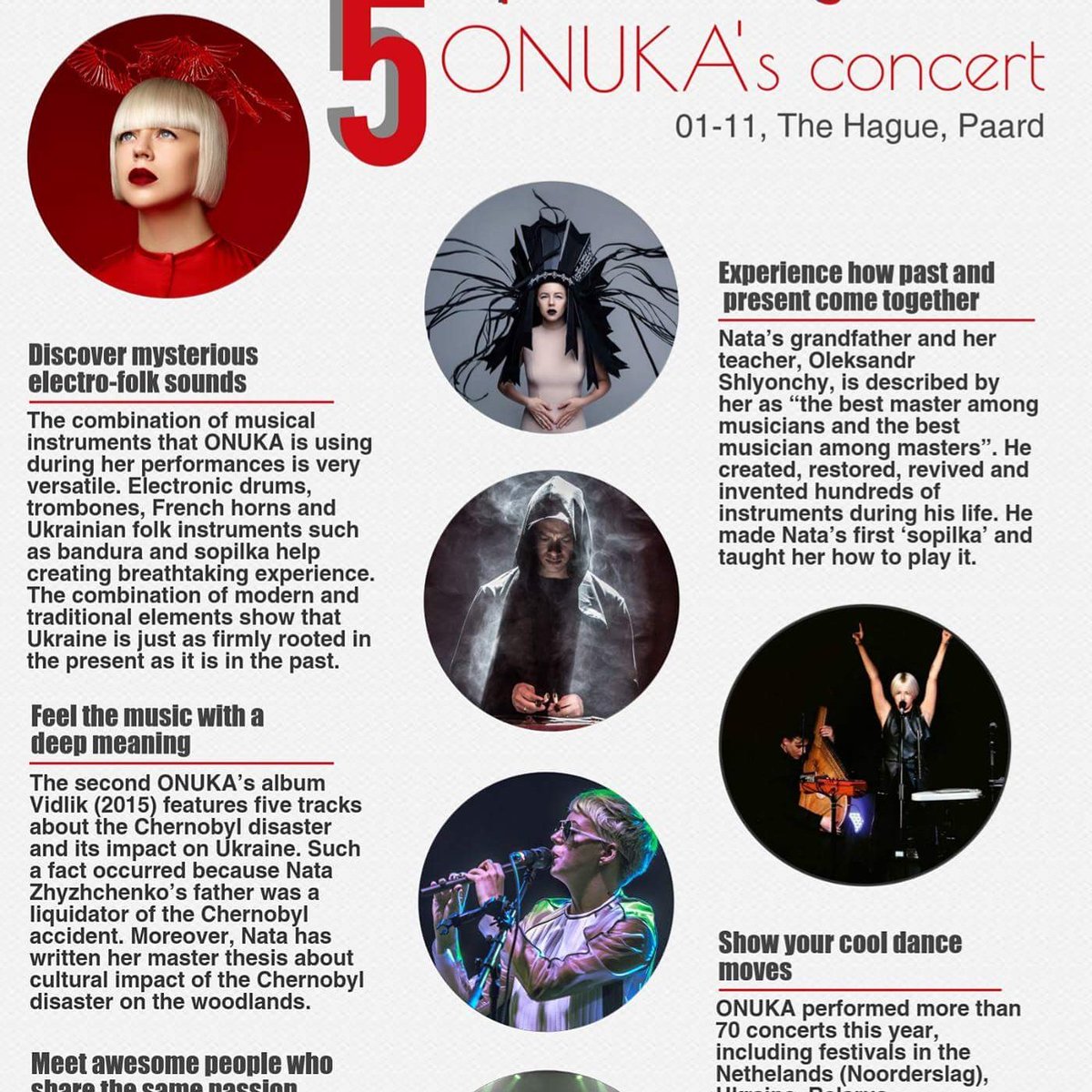 BrandNewUkraine's tweet photo. 5 days to go, 5 reasons to come to concert of @onukamusic @paard_denhaag, 1st of November https://t.co/bfgNpDPyU3 https://t.co/l0YrZcY1GF