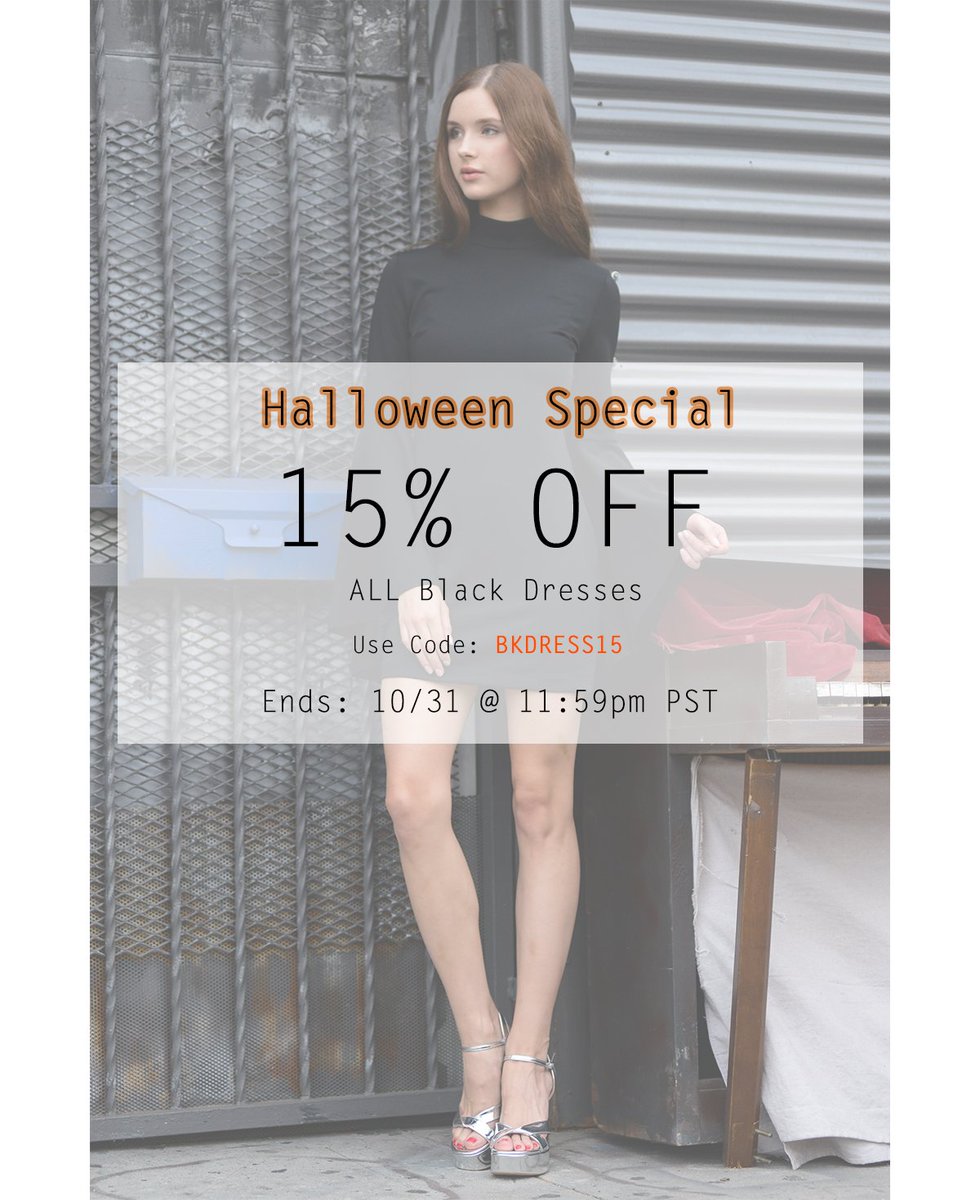theclosetlab's tweet photo. Halloween Special is HERE!
Take 15% OFF on ALL BLACK DRESSES &amp; ROMPERS
USE CODE: BKDRESS15, offer ends Oct 31st @ 11:59pm
#Halloween #sale https://t.co/K3zPCPgkVM