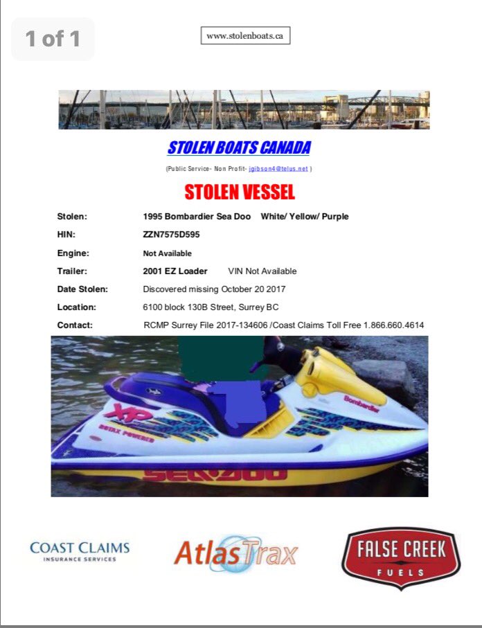 JamieJGibson4's tweet photo. #stolenboatscanada @VPDMarineUnit @SolveCrime @crimeprevention @RCM_SAR @SurreyRCMP https://t.co/ebHpkMrQP6