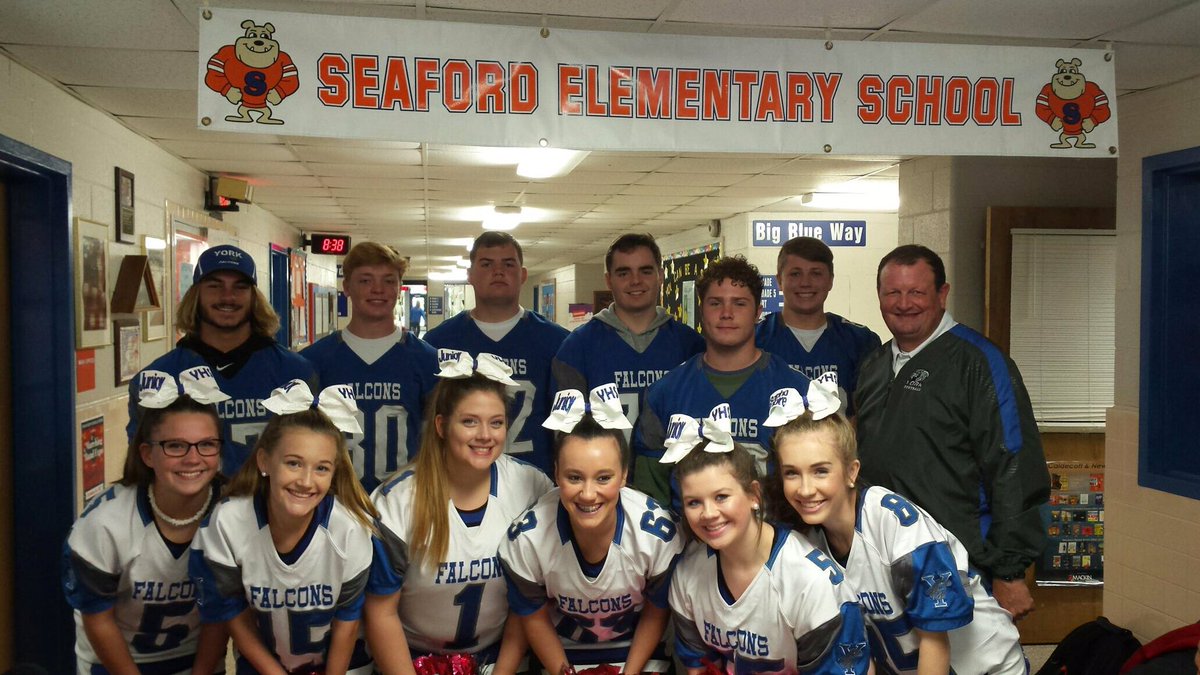 ShannonSButler's tweet photo. And of course we visited Seaford Elementary too... #falconfam #yorkzone #2017HoCo https://t.co/Z4Ltl0gg6k