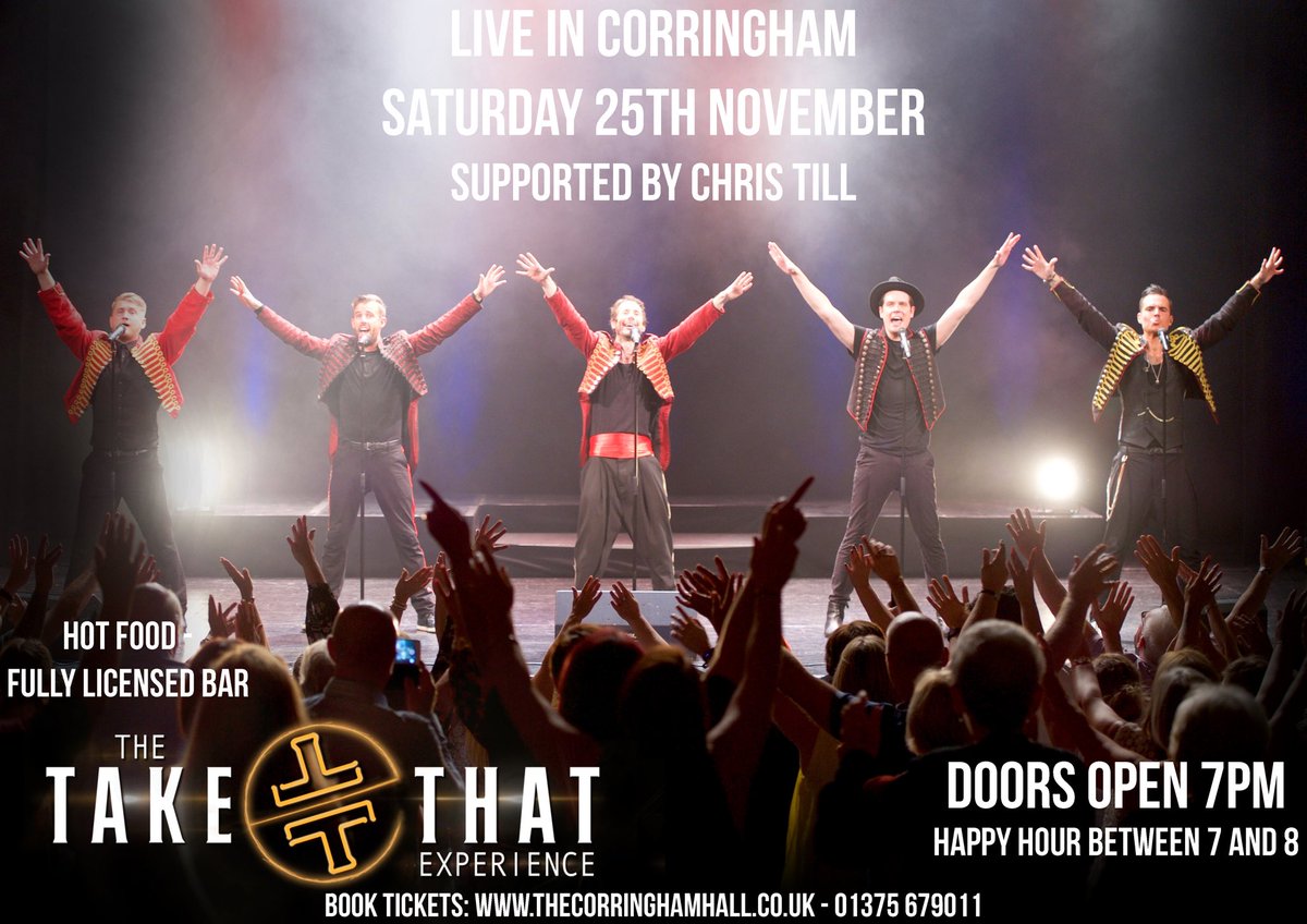 TheCorringhamHa's tweet photo. Looking forward to @thetakethat coming to #Corringham. It’s going to be a great night #TakeThat #Celebtime https://t.co/ShfvV8fG36