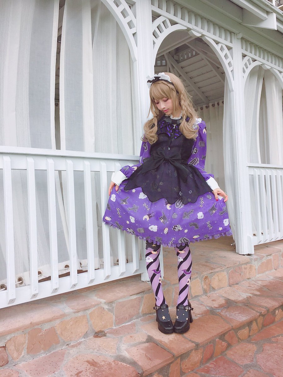 今日はAngelic Prettyさんのハロウィン柄ワンピ🍬👻💕 #Lolitafashion