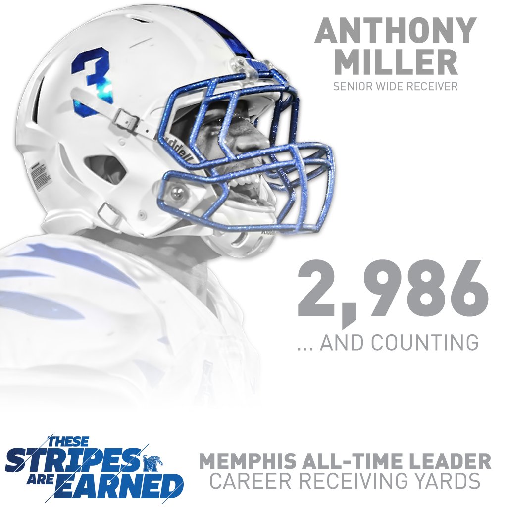 ANTHONY MILLER! The new <a href="/MemphisFB/">Memphis Football</a> all-time leading receiver! Congratulations <a href="/AnthonyMiller_3/">Anthony Miller</a>! #GoTigersGo