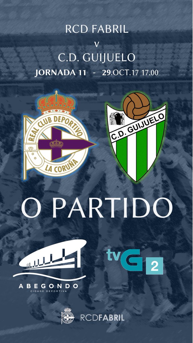 Fabril_RCD's tweet photo. PARTIDO | El encuentro del domingo frente al @clubdepguijuelo se disputará a partir de las 17h hora local 🇪🇸, y desde las 11h en Panamá. 🇵🇦 https://t.co/l8YtEzCo43
