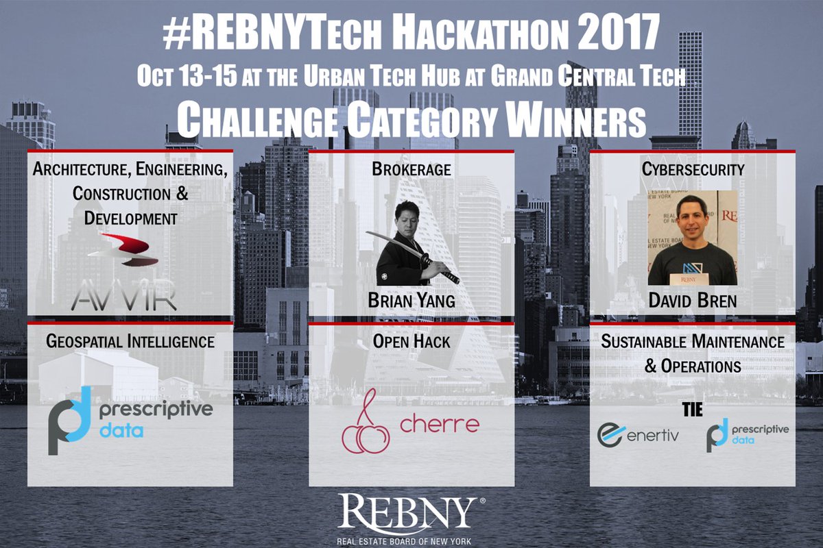 PASSNYCorg's tweet photo. https://t.co/kDXd531U0p Congratulations to all of the #REBNYTech Hackathon Challenge Category Winners! #NYCRETechWeek #PropTech