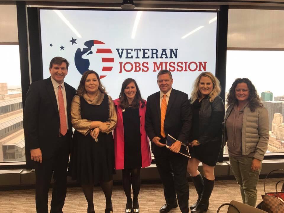 Excited to be at the #VeteranJobsMission meeting, committed to hiring 1 million vets. 400K and counting!