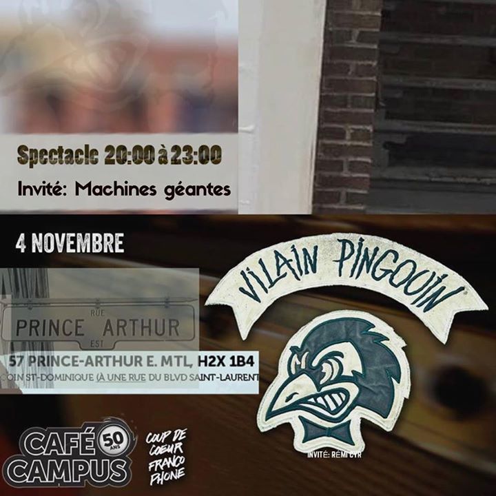 Vendredi 4 nov Café Campus sur prince arthur avec Machines Géantes comme invité. On va en profiter pour tester des… ift.tt/1T1N4n0