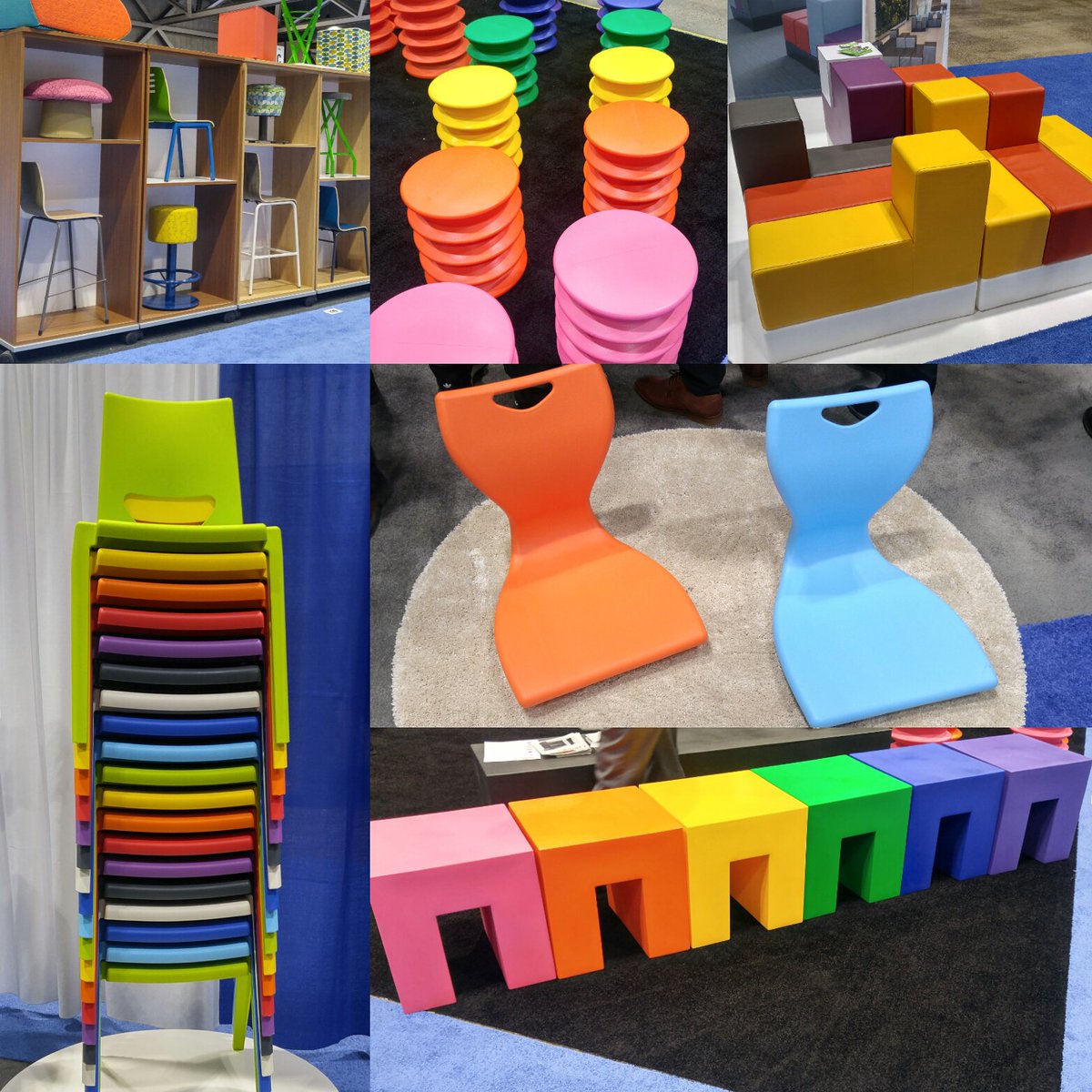 IIIRaleigh's tweet photo. What a colorful show!! Enjoyed the vendors & the content of #EdSpaces2017 - see you next year! #educationfurniture #designsforeducation https://t.co/03tM40OXO8