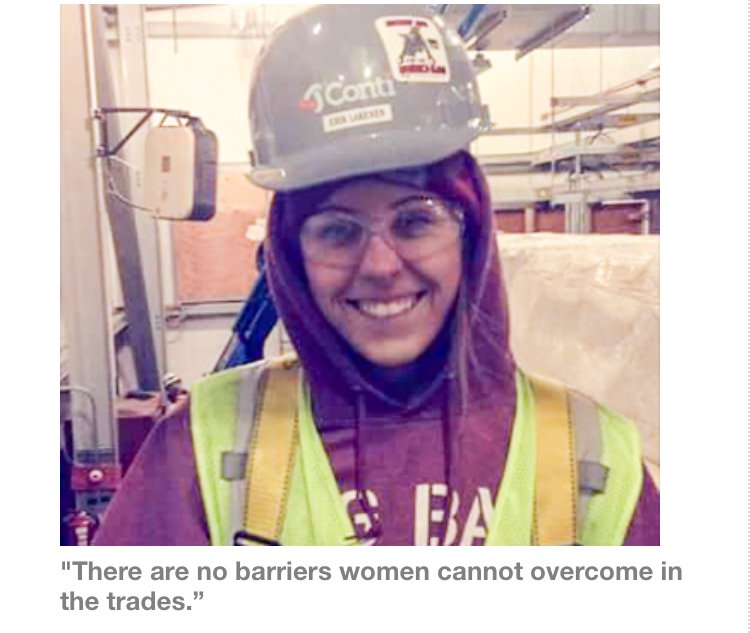 MiRoad2Workorg's tweet photo. “I am proud to represent women in a nontraditional workplace..." #skilledtrades #becomeanapprentice #womenintrades https://t.co/utcUOe08NL https://t.co/cKeoVNeSP9
