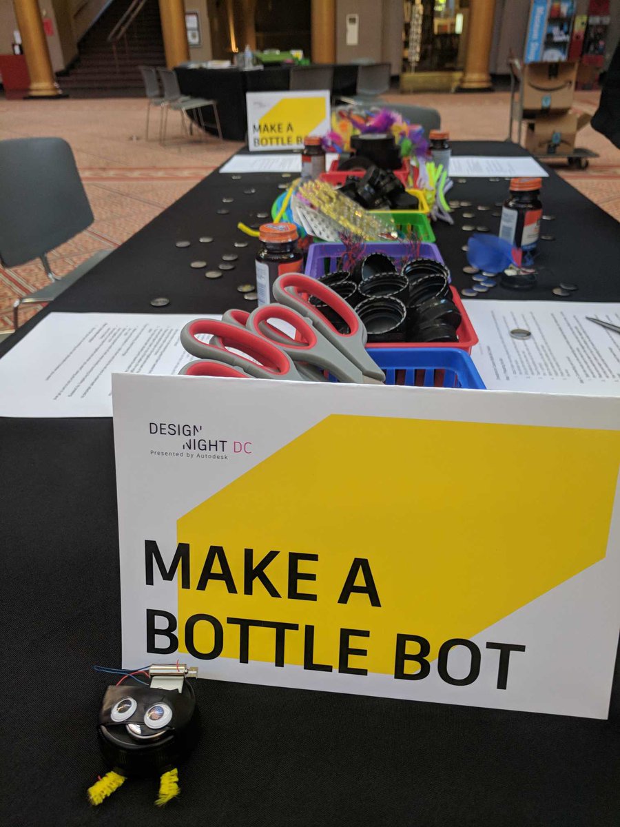 AutodeskFdn's tweet photo. We have bottle bots! See you at #DesignNightDC, 🤖 fans! https://t.co/sejD5fth9U