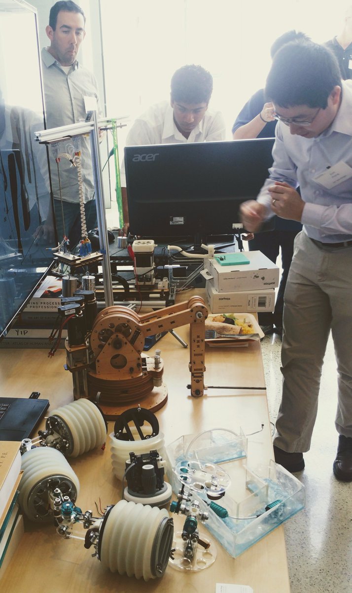UCSDJacobs's tweet photo. Robots have emerged! Come say hi at the Technology Showcase today in Atkinson Hall! #UCSanDiegoRobotics @arcucsd @UCSDRobotics @miketolley @andrea_chiba #humanrobotinteraction #haptics #softrobots #contextualrobotics https://t.co/AJBbS7lQpO