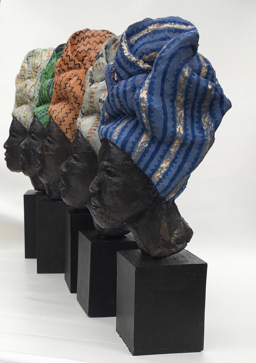 Duke III. Richard H Chapman's small African heads. Each scarf painted in a unique pattern. Edinburgh Art Fair17-19 November. <a href="/edinburghart/">Edinburghart</a>