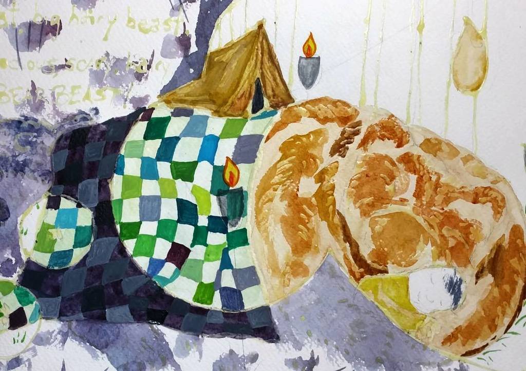 srlsutton's tweet photo. Starting to form a cuddly pair
#bearbeast #watercolour https://t.co/WMnD687aGu https://t.co/dCW2Gd67tq