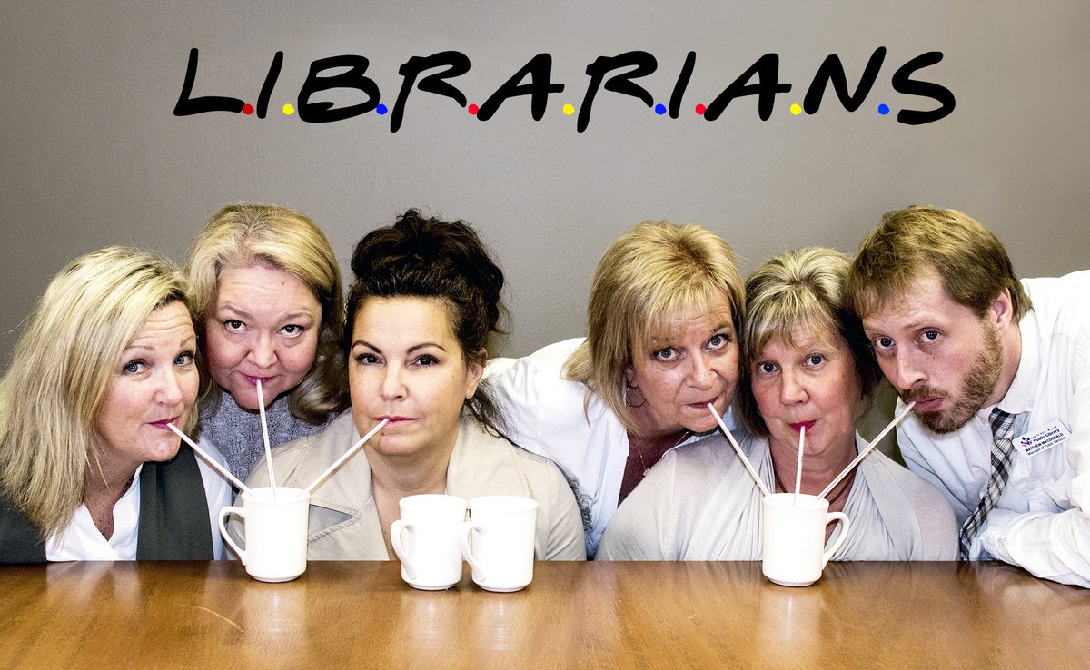 SSM_Library's tweet photo. Who said the library is all business?! Check out these classic shots redone with some bookloving flare!
#parodyfun https://t.co/eXt3B9va72