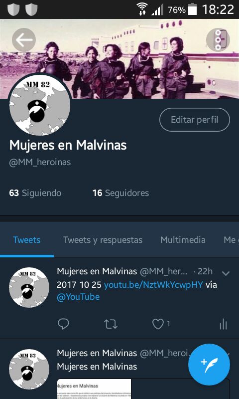 JerezGuada's tweet photo. @MM_heroinas es un proyecto transmedia sobre la participación de las mujeres en la guerra de Malvinas!! https://t.co/bEoRGLQ4rs