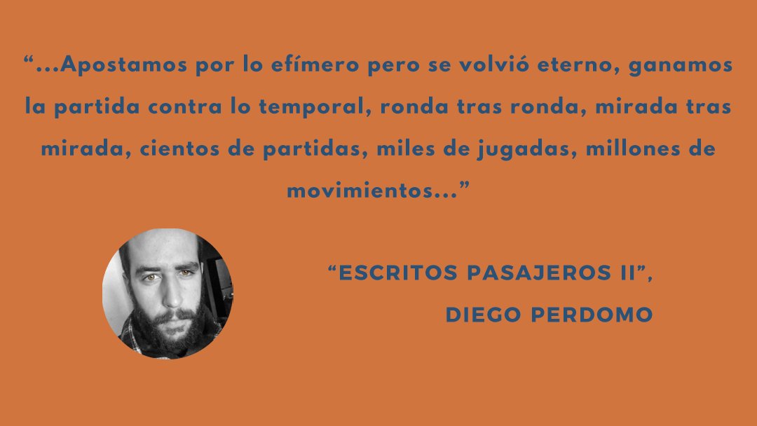 laescapadalit's tweet photo. Ahora es el turno de @dieperdomo que nos deja "Escritos pasajeros II". #EscrituraEmergente https://t.co/8xyfqr3YtA https://t.co/l6imsvToQZ