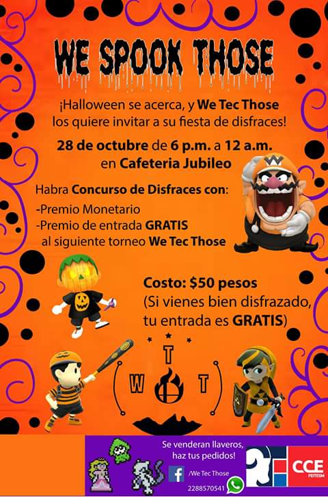 WeTecThose's tweet photo. RECORDATORIO: Mañana es We Spook Those! Los esperamos a las 6:00 p.m. en la cafeteria Jubileo
Evento: https://t.co/Ox24ywrNxr
#OrgulloCCE https://t.co/kOiUnboCAI