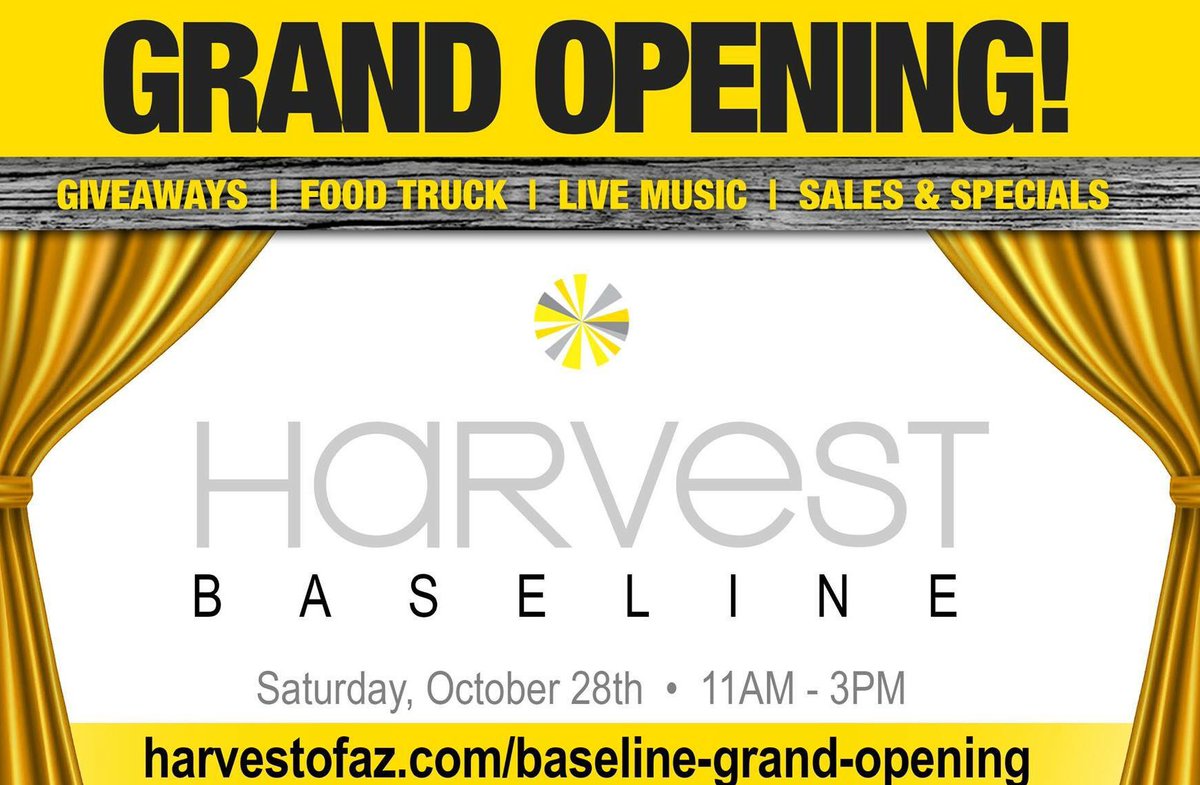 infusionmmj's tweet photo. 20% Off Infusion edibles at the Grand Opening event of Harvest Baseline!  Saturday, Oct 28th, 11am-3pm!
1821 W Baseline Rd  @harvestofaz https://t.co/JKdsiWlwtF