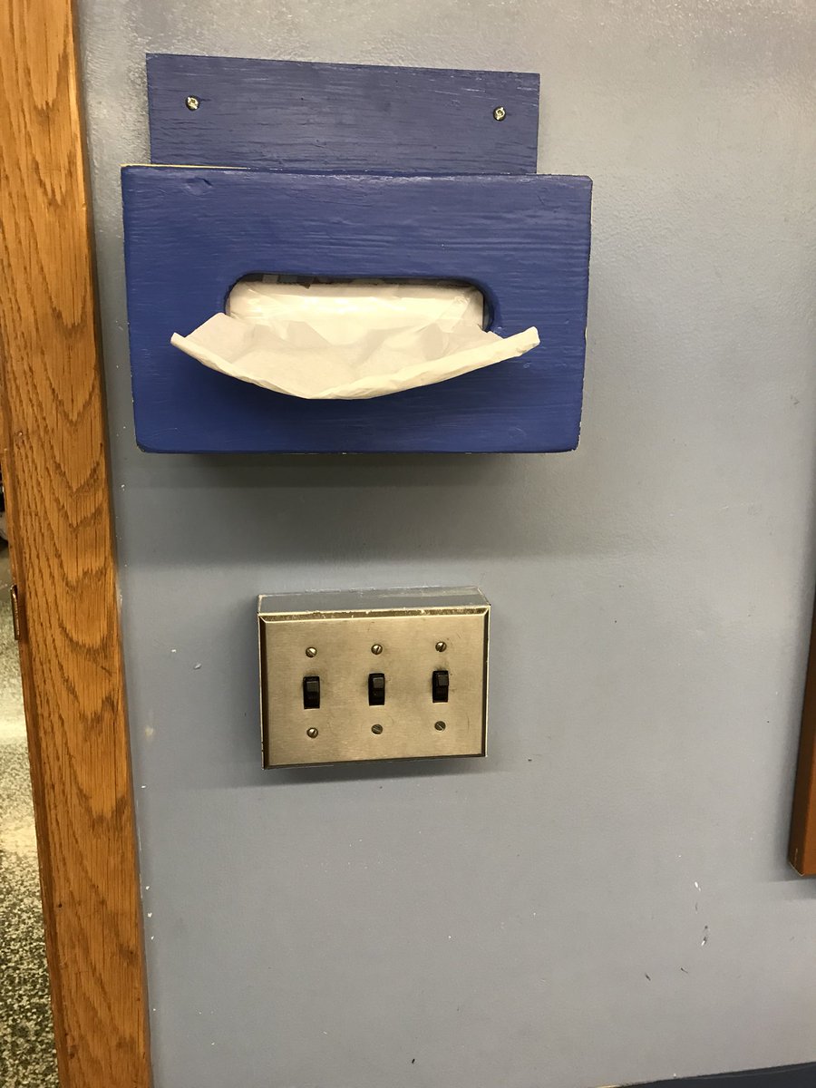 MissGeometry's tweet photo. @bixby_marc thank you for the awesome tissue holder! Other teachers are jealous!
#apluswork #awesomeengraving #illthinkofyouwheniblowmynose https://t.co/hRAvmGDdPJ