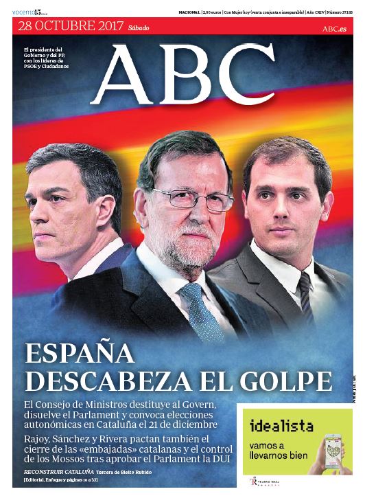 kidwithagun's tweet photo. No os riais, pero esta es la portada del ABC de mañana. https://t.co/Uu5pxY3lKX