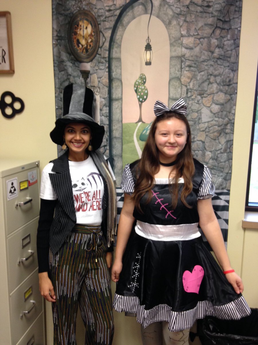 Check out crazy eyes mad hatter and this cutie 😊 #AliceInWonderland