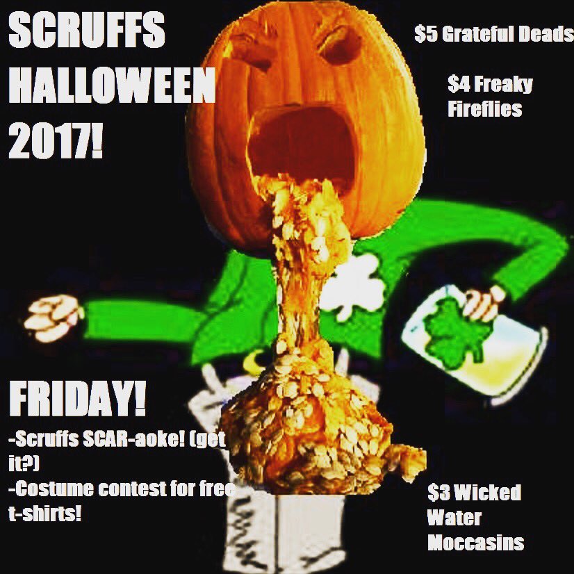 ScruffyMurphys1's tweet photo. Donβt forget, SCRUFFS HALLOWEEN PARTY TONIGHT!
COSTUMES!
DRINK SPECIALS!
SCRUFFS SCARE-AOKE!
#ComeParty
#MakeGoodChoices
#BringCandy https://t.co/hUwndZTBXf