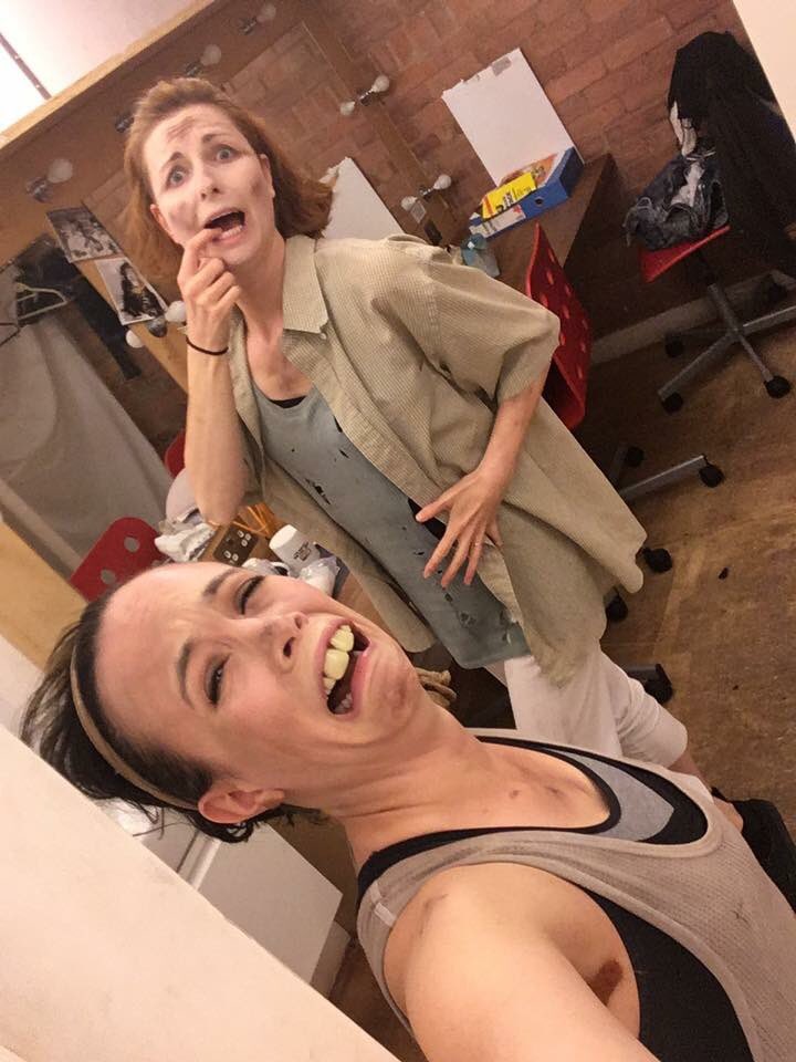 HotCoalsUK's tweet photo. As we usually look like repulsive creatures we though we ought to dress up for our Birthday, head to toe, in gold sequins! 🤣#notmyrealface https://t.co/JJSM8gF3Ct