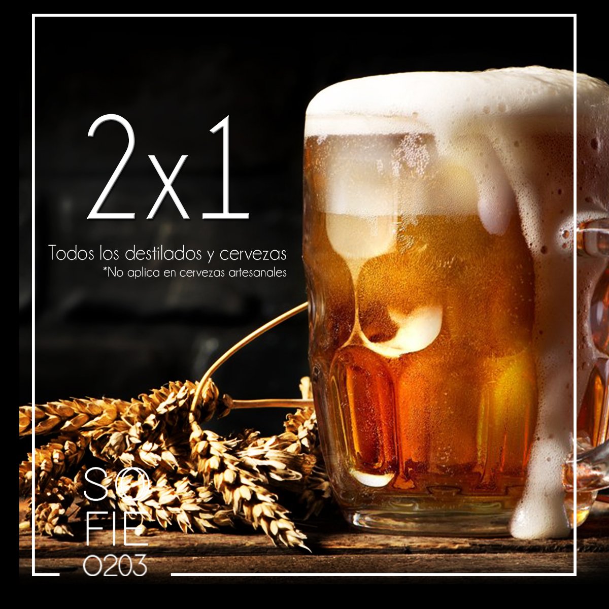 RestSofie203's tweet photo. Disfruta de las promociones que #Sofie tiene para ti. No te pierdas el día de mañana cerveza y destilados al 2x1.  #restasofie https://t.co/vMDSr8BJAe
