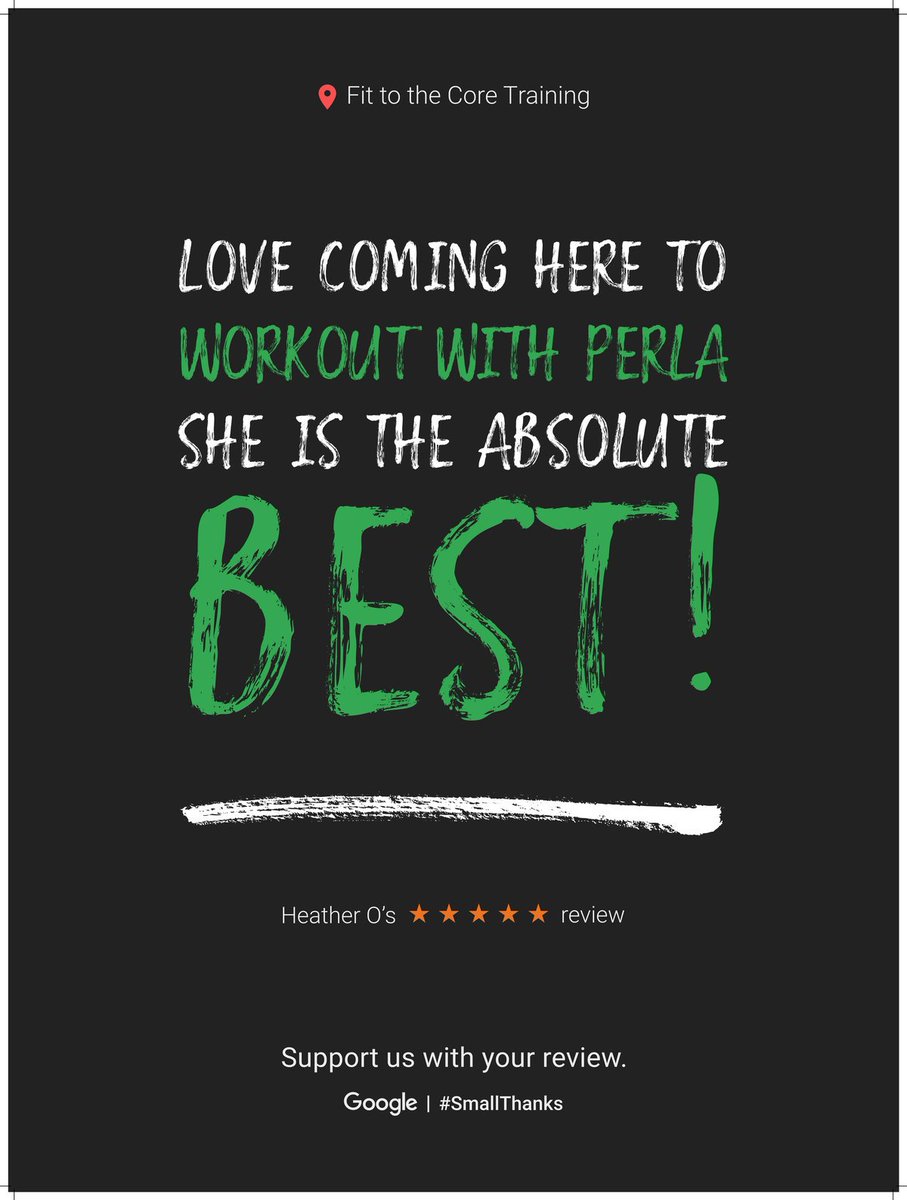 Fitcore's tweet image. Creative application of our Google reviews #SmallThanks