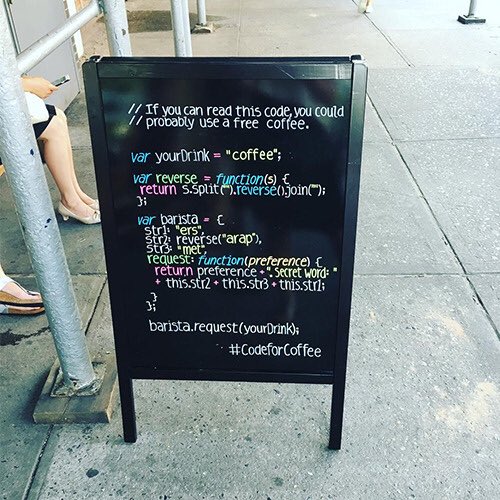 You can get free cup of coffee by reading this code 😂