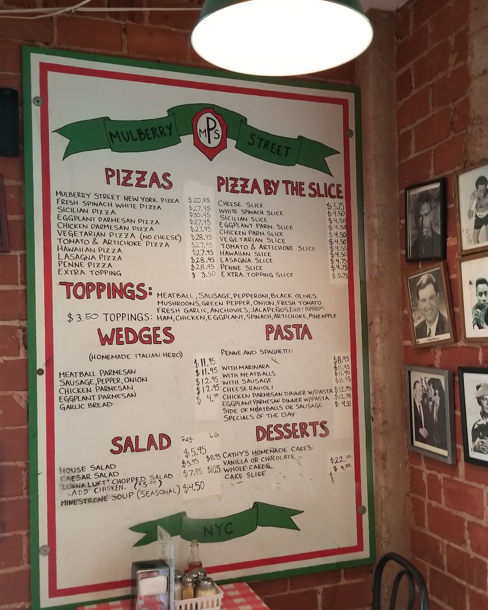 MulberryStPizza's tweet photo. That moment menu find something good to eat for the World Series tonightโพ๏ธ๐ #pizza #dodgers #pasta #worldseries #take2017 #love #food https://t.co/LJjBCK4GgL