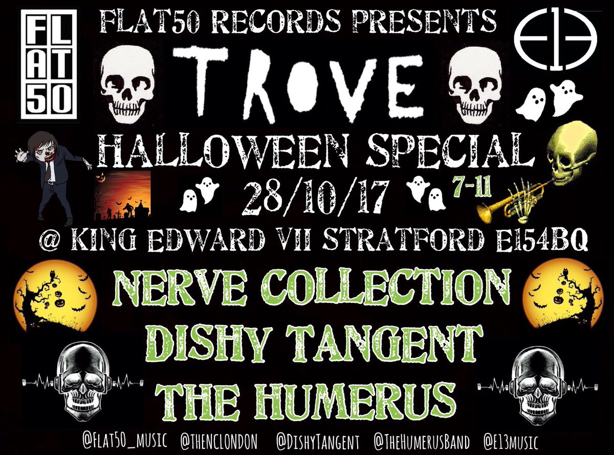 flat50arts's tweet photo. TODAY Sat Oct 28th #halloween #event #livemusic #art #facepainting #horrorfilms @kingeddieE15 @TheHumerusBand @DishyTangent @THENCLONDON https://t.co/poak2cMsjX