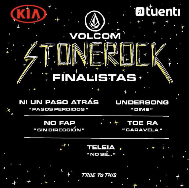 teleiamusic's tweet photo. Finalistas del #StoneRock de @Volcom 🤘🏼🤘🏽🤘🏾#teleia #rockperuano #másmúsicaperuana @KiaPeruOficial @Tuenti_Peru https://t.co/S5o2nuTtML