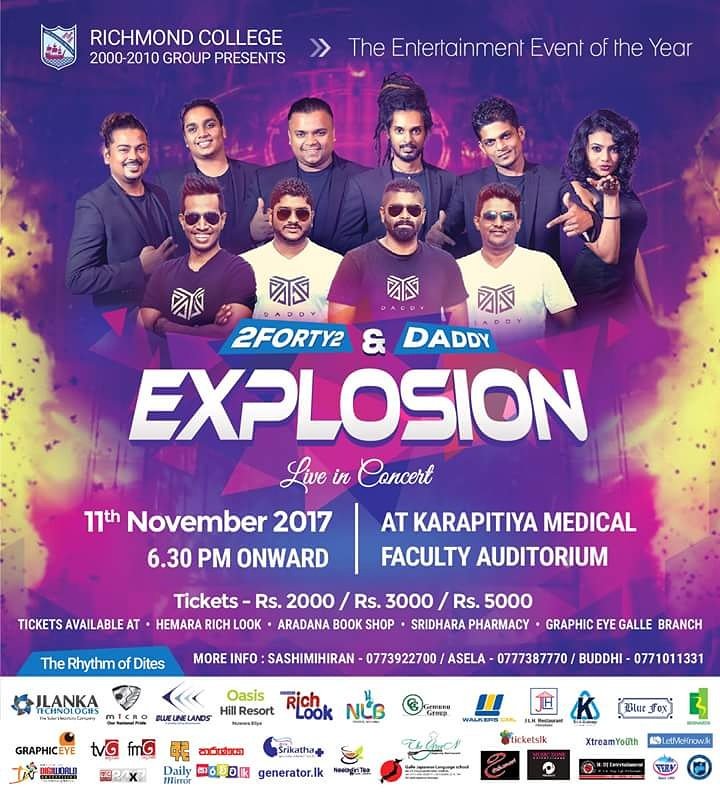 laka_puit's tweet photo. The most successful musical extravaganza in down-south!!
"Explosion 2017"
11th November 2017
Reserve the date!
#explosion17 https://t.co/dZQ6qNAueB