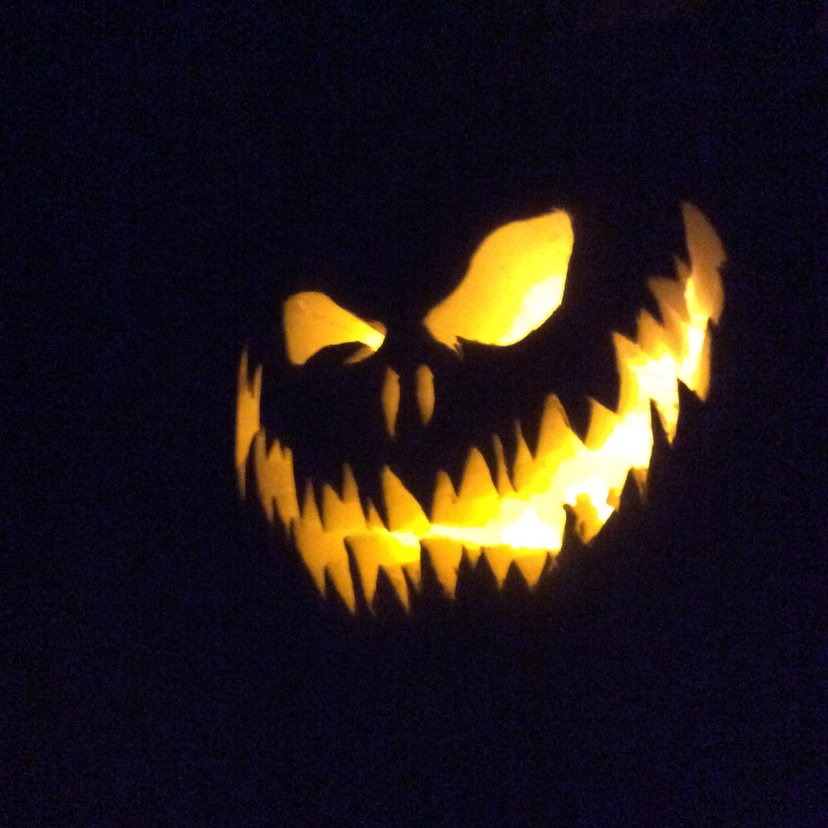 Foodie4everyone's tweet photo. Attacked &amp; carved my giant 51lb pumpkin today! 3 designs one giant pumpkin! #giantjack #halloweenintheburbs #carvingtime #halloween https://t.co/qgbdWASI43