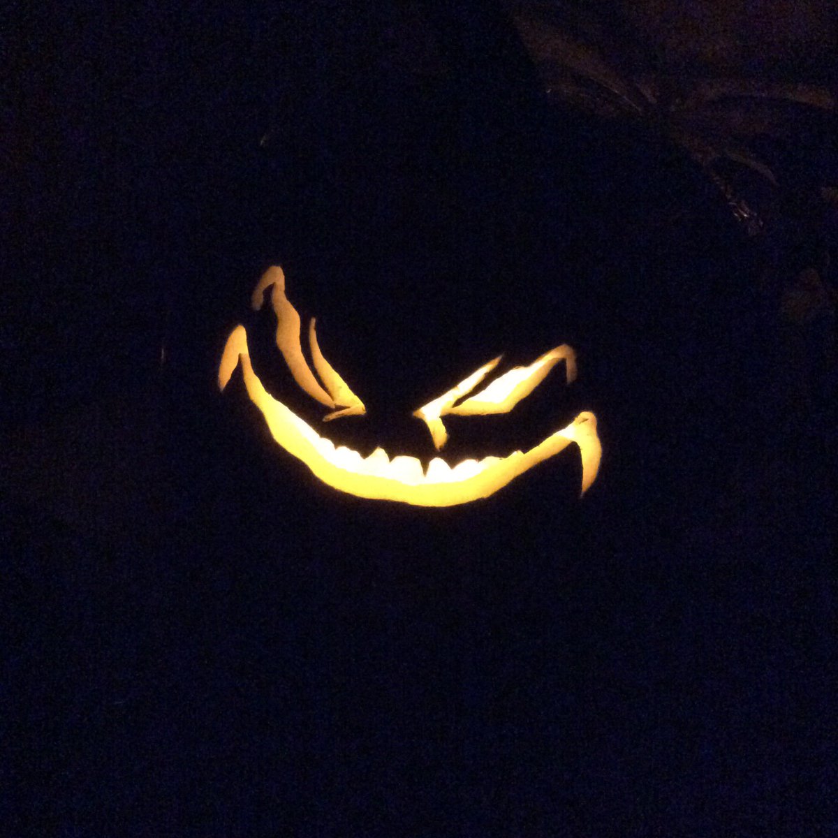 Foodie4everyone's tweet photo. Attacked &amp; carved my giant 51lb pumpkin today! 3 designs one giant pumpkin! #giantjack #halloweenintheburbs #carvingtime #halloween https://t.co/qgbdWASI43