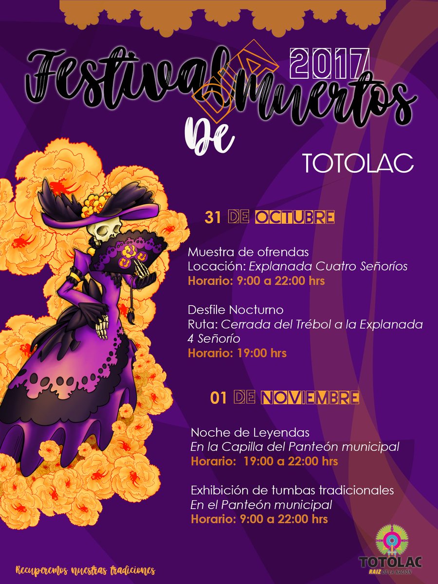 SECTUR_mx's tweet photo. ¡Checa el programa del Festival de #DíaDeMuertos en Totolac, #Tlaxcala! 30 y 31 de octubre, ¡no te lo pierdas!
@SECTURTlaxcala https://t.co/OhwSTcZSY5