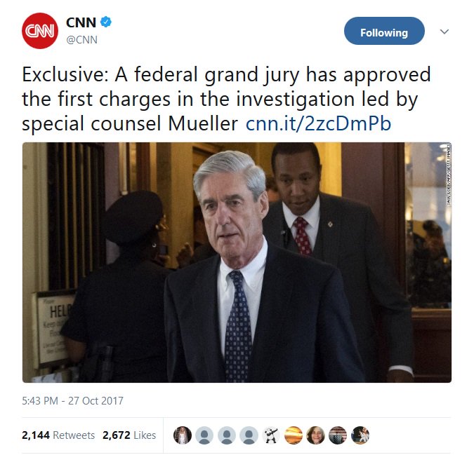 Daily_Polius's tweet photo. BREAKING: Grand Jury Approves First Charges in Mueller Investigation… https://t.co/xky9tpWhDh https://t.co/RwYzpjMp4U
